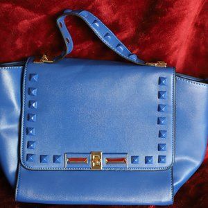 Studded blue and gold hand purse